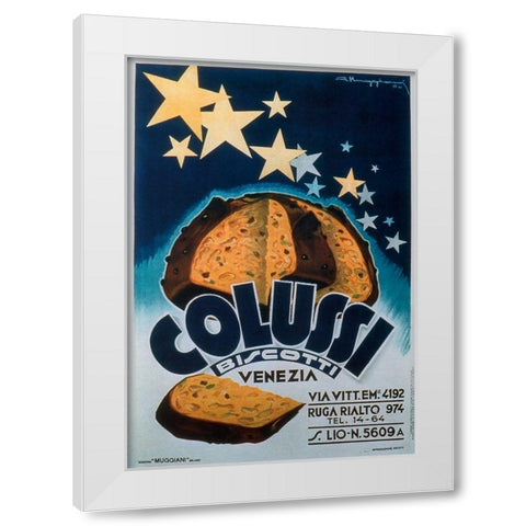 biscotti White Modern Wood Framed Art Print by Vintage Apple Collection