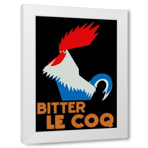 Bitter Coq White Modern Wood Framed Art Print by Vintage Apple Collection
