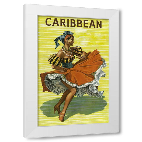 carribean (2) White Modern Wood Framed Art Print by Vintage Apple Collection