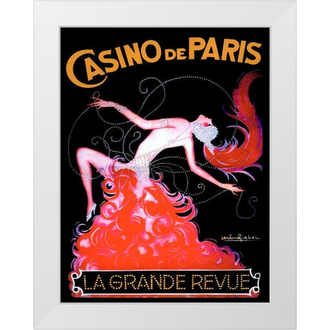 Casino de Paris White Modern Wood Framed Art Print by Vintage Apple Collection
