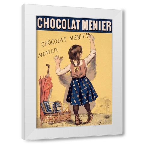 Chocolat White Modern Wood Framed Art Print by Vintage Apple Collection