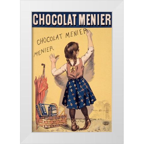 Chocolat White Modern Wood Framed Art Print by Vintage Apple Collection