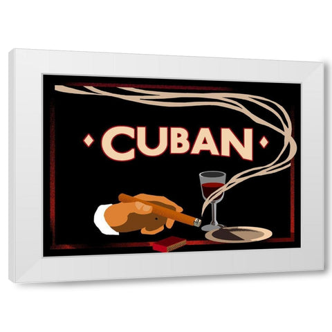cuban White Modern Wood Framed Art Print by Vintage Apple Collection