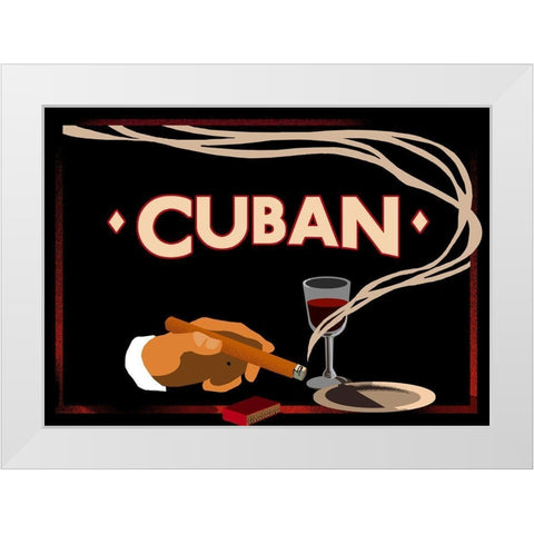 cuban White Modern Wood Framed Art Print by Vintage Apple Collection