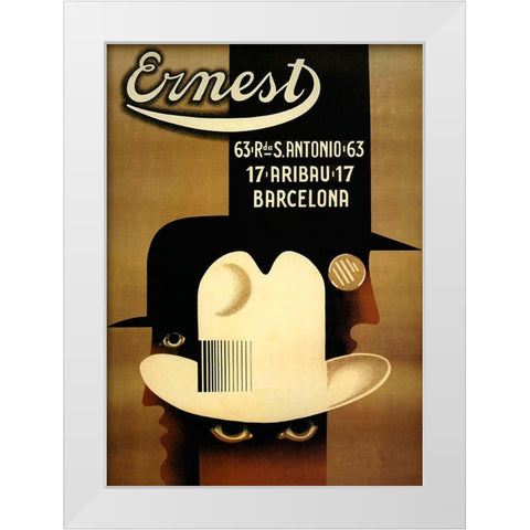 ernest White Modern Wood Framed Art Print by Vintage Apple Collection