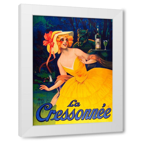 Le Cressonnee White Modern Wood Framed Art Print by Vintage Apple Collection