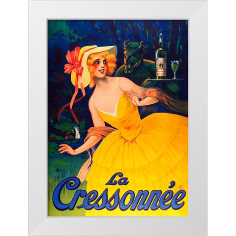 Le Cressonnee White Modern Wood Framed Art Print by Vintage Apple Collection