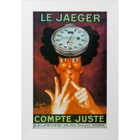 Le Jaeger White Modern Wood Framed Art Print by Vintage Apple Collection