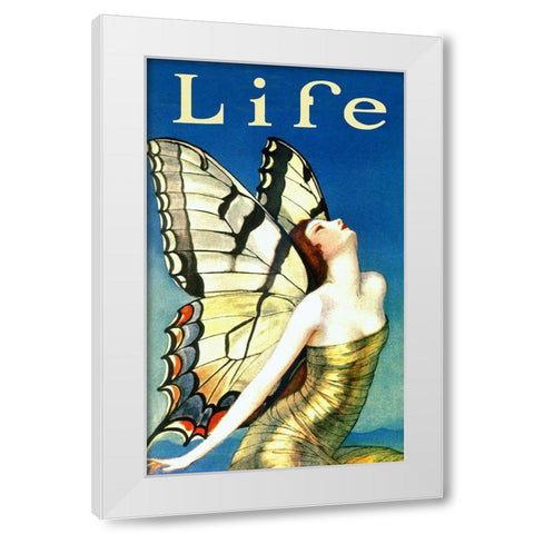 Life White Modern Wood Framed Art Print by Vintage Apple Collection