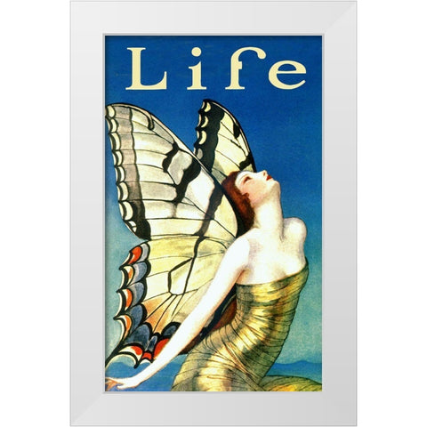 Life White Modern Wood Framed Art Print by Vintage Apple Collection