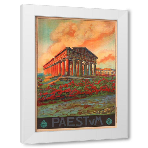 Italy Paestum White Modern Wood Framed Art Print by Vintage Apple Collection