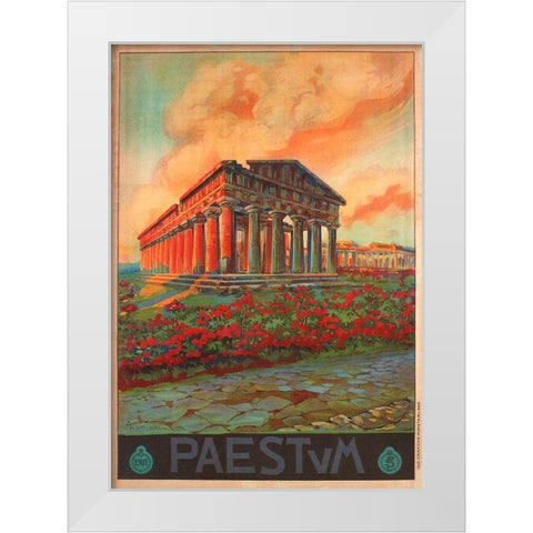 Italy Paestum White Modern Wood Framed Art Print by Vintage Apple Collection