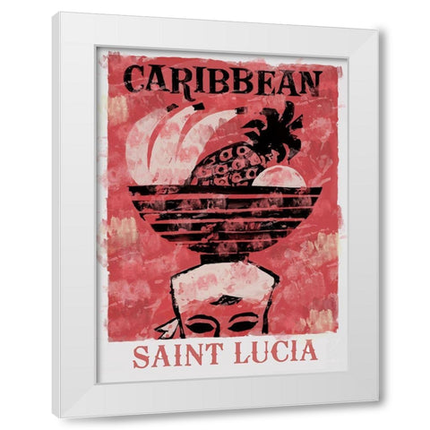 Saint Lucia White Modern Wood Framed Art Print by Vintage Apple Collection