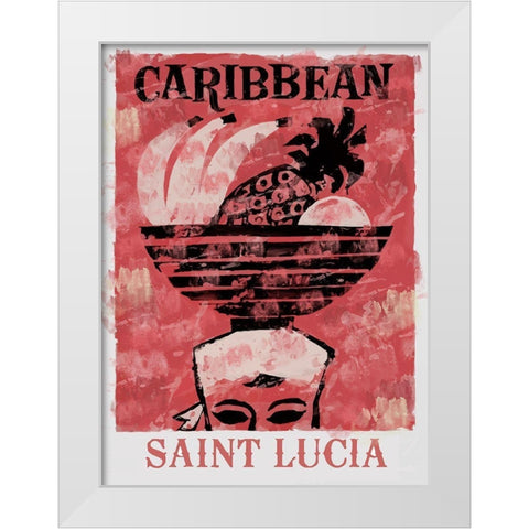Saint Lucia White Modern Wood Framed Art Print by Vintage Apple Collection