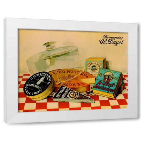 Vintage Cheese - Fromage White Modern Wood Framed Art Print by Vintage Apple Collection