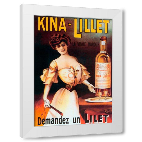 Kina White Modern Wood Framed Art Print by Vintage Apple Collection