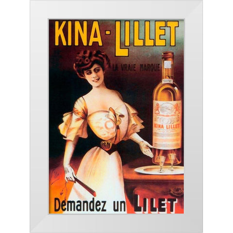 Kina White Modern Wood Framed Art Print by Vintage Apple Collection