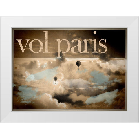 Vol Paris White Modern Wood Framed Art Print by Vintage Apple Collection