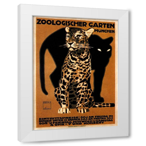 zoo big cats White Modern Wood Framed Art Print by Vintage Apple Collection