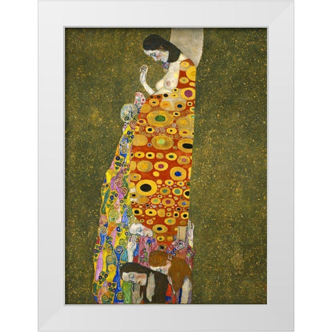 Klimt-Hope White Modern Wood Framed Art Print by Vintage Apple Collection