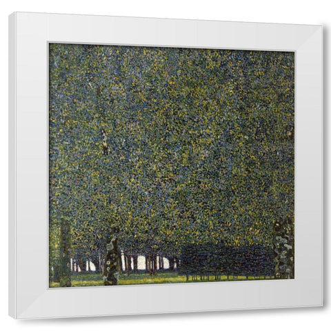 Klimt-The Park White Modern Wood Framed Art Print by Vintage Apple Collection