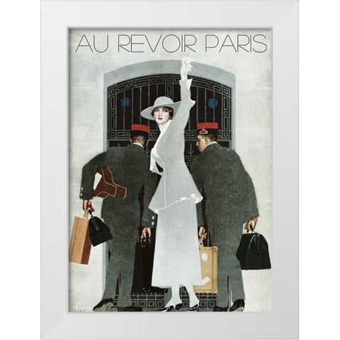 Thoughtful Moments White Modern Wood Framed Art Print by Vintage Apple Collection