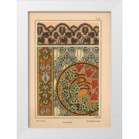 Plate 23 - Cyclamen White Modern Wood Framed Art Print by Vintage Apple Collection