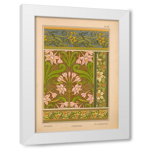 Plate 29 - Jonquil White Modern Wood Framed Art Print by Vintage Apple Collection