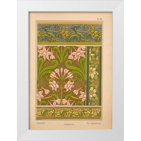 Plate 29 - Jonquil White Modern Wood Framed Art Print by Vintage Apple Collection