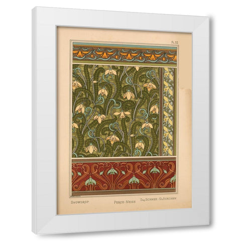 Plate 32 - Snowdrop White Modern Wood Framed Art Print by Vintage Apple Collection