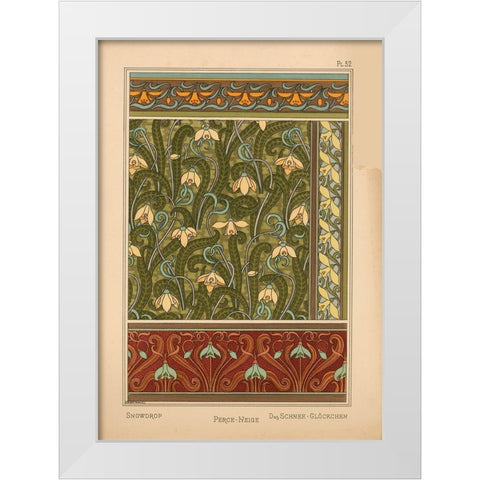 Plate 32 - Snowdrop White Modern Wood Framed Art Print by Vintage Apple Collection