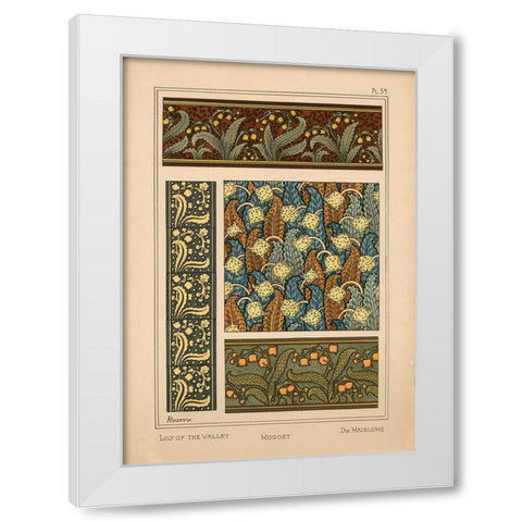 Plate 39 - Lily of the Valley White Modern Wood Framed Art Print by Vintage Apple Collection