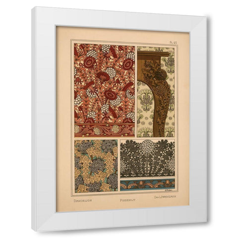 Plate 45 - Dandelion White Modern Wood Framed Art Print by Vintage Apple Collection