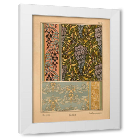 Plate 47 - Glycine White Modern Wood Framed Art Print by Vintage Apple Collection