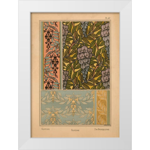 Plate 47 - Glycine White Modern Wood Framed Art Print by Vintage Apple Collection