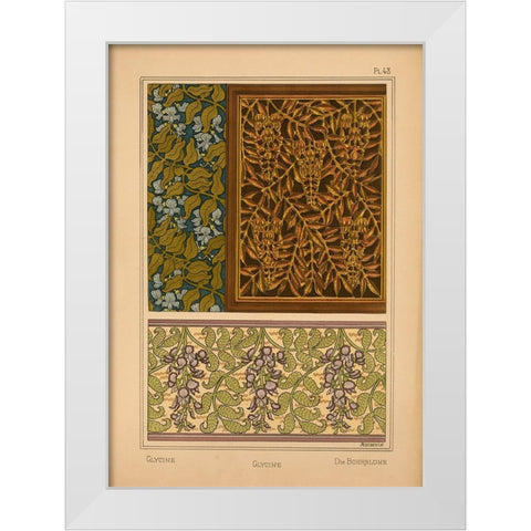 Plate 48 - Glycine White Modern Wood Framed Art Print by Vintage Apple Collection