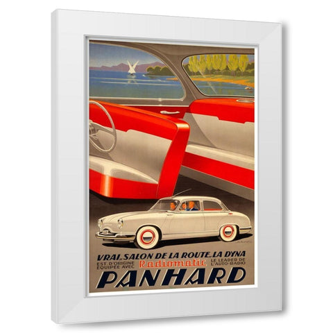 Panhard Auto White Modern Wood Framed Art Print by Vintage Apple Collection