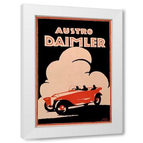 Daimler White Modern Wood Framed Art Print by Vintage Apple Collection