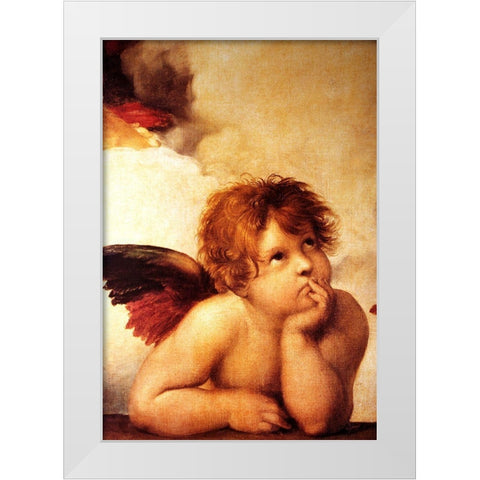 Classic Cherub Two White Modern Wood Framed Art Print by Vintage Apple Collection