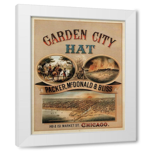 1878 Garden City Hat White Modern Wood Framed Art Print by Vintage Apple Collection