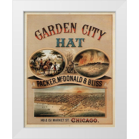 1878 Garden City Hat White Modern Wood Framed Art Print by Vintage Apple Collection