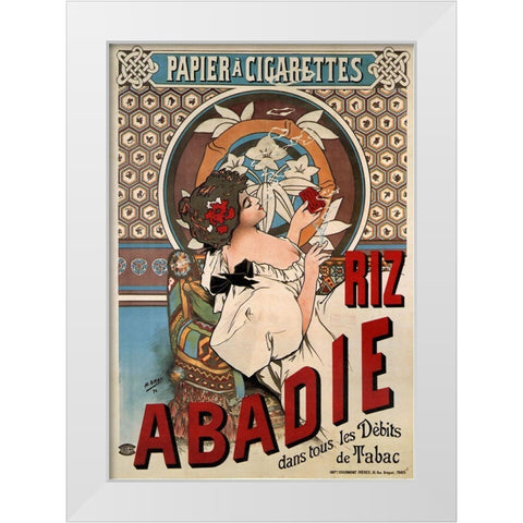 Abadie Cigs 1828 France White Modern Wood Framed Art Print by Vintage Apple Collection