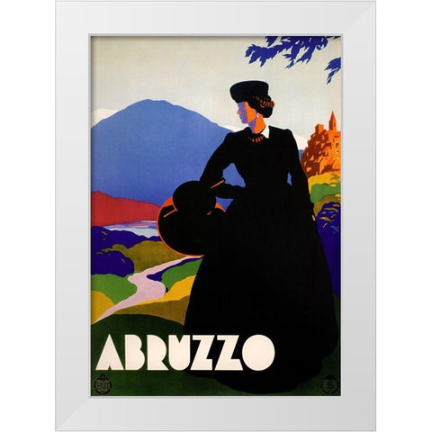 Abruzzo-Blackdress White Modern Wood Framed Art Print by Vintage Apple Collection