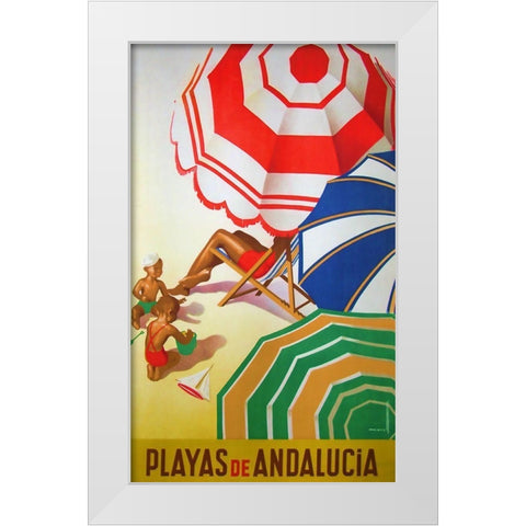 Beachesof Andalucia White Modern Wood Framed Art Print by Vintage Apple Collection