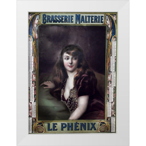 Brasserie Malterie White Modern Wood Framed Art Print by Vintage Apple Collection