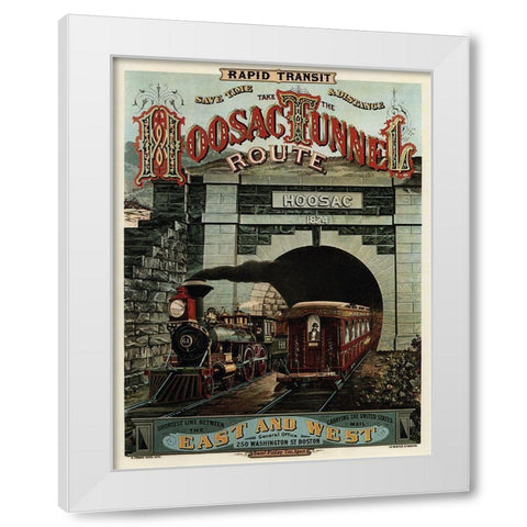 Hoosac Tunnel White Modern Wood Framed Art Print by Vintage Apple Collection