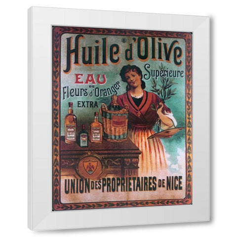 Huile D Olive White Modern Wood Framed Art Print by Vintage Apple Collection