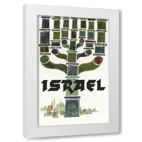 Israel Travel White Modern Wood Framed Art Print by Vintage Apple Collection