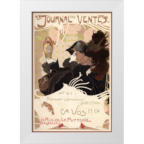 Journal Des Ventes Archival White Modern Wood Framed Art Print by Vintage Apple Collection