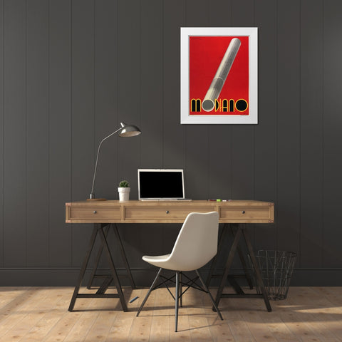 Modiano Cigs Red Italian White Modern Wood Framed Art Print by Vintage Apple Collection